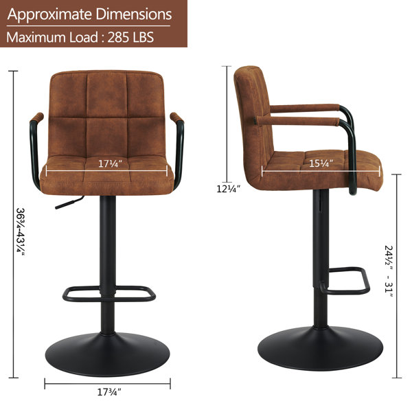 Latitude Run® Amjed Swivel Adjustable Height Bar Stool & Reviews Wayfair